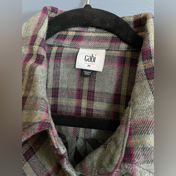 Cabi Highland shirt, size Medium, gray and purple plaid - Picture 3 of 5